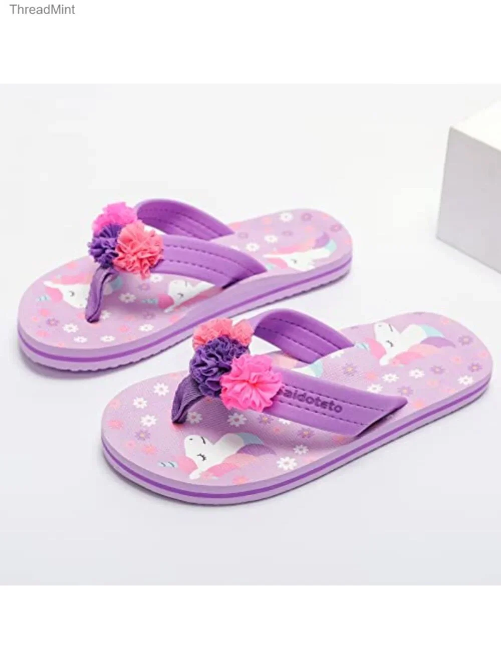 Kids Flip Flops Slip-On Thong Sandals Lightweight Water-Resistant